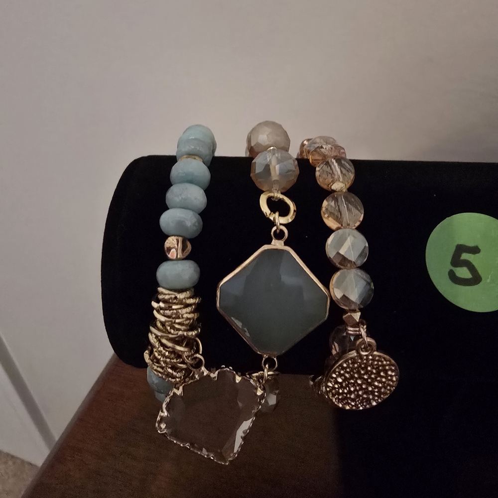 Erimish Blue and Gold Bracelet Trio